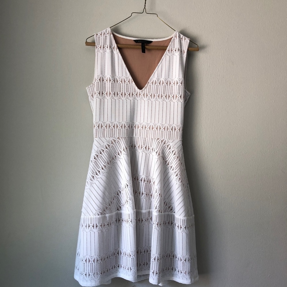 BCBG MAXAZRIA: White Nude Sun Dress
